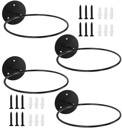 SenaiMy 4 Piezas Soportes de Pared para Pelota, Soporte de Exhibición de Pelota, Soporte de Pared para Balones, Soporte de Pelota para Pelotas de Baloncesto, Fútbol, Voleibol (Negro)