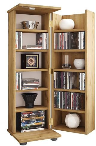 VCM Legno CD Dvd Stand Shelf Cabinet Storage Standing Shelf Stand Engalo L Legno CD Dvd Stand Shelf Cabinet Storage Standing Shelf Stand Engalo L Quercia da Miele