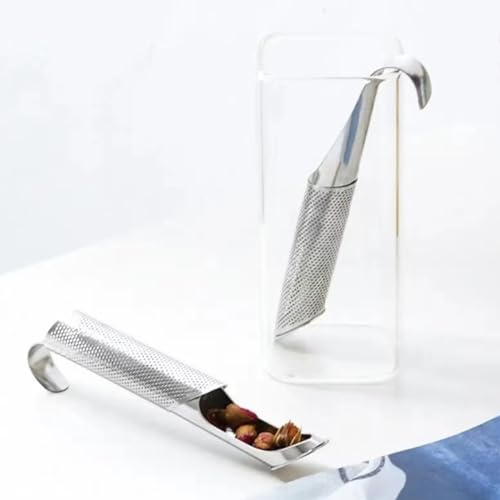 ZAAWUUT Coladores de té de acero inoxidable, infusor de filtro de té de mango largo, infusor de té reutilizable para hojas sueltas, té, hierbas, especias