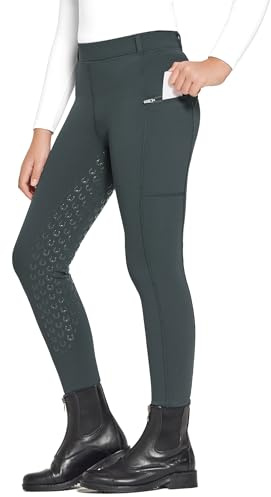 FitsT4 Sports Pantaloni da Equitazione Invernali per Bambini Leggings da Equitazione Invernali per Bambine Pantaloni da Equitazione Termici con Rivestimento Completo in Silicone