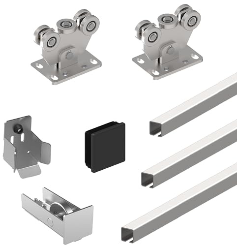Sellon24® Stahl Tor-Bauteile Schiebetore Scheunentor Garagen 60x60 Hallentor Rolltor Hof 250KG (SV-60x60Zn Clasic)