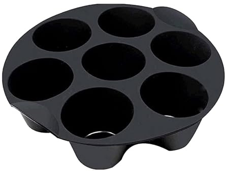 Stampo in silicone per muffin, antiaderente, per cupcake, 7 tazze, teglia rotonda in silicone per muffin, stampo da forno per friggitrice ad aria, accessori per friggitrice ad aria per friggitrice ad