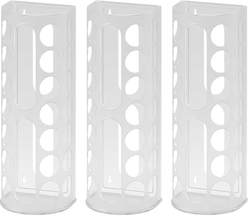 Plastic Bag Dispenser – White Wall-Mounted Storage Organizer (58 x 51 x 1 cm) for Grocery, Shopping & Reusable Bags (3)