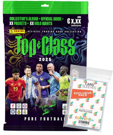 Bundle mit Top Class Pure Football 2025 - Trading Cards - 1 Starter + Exklusive Collect-it Hüllen