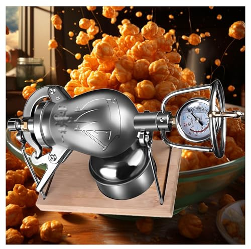 DIY Popcorn ， Stainless Steel Popcorn Maker ， Style：Retro Stove Top Popcorn Maker ， Popcorn Cooker for Corn Rice Soybean Mung Bean,Ordinary