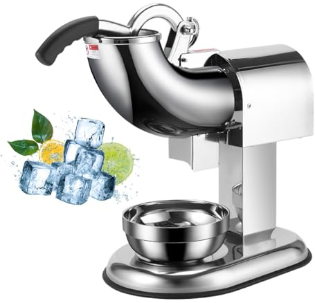 FBJAMZ Machine à Rasoir broyeur à Glace électrique, Machine à glaçons cône de Neige 350W, pour Usage Domestique et Commercial, pour Smoothie/Lait/crème glacée