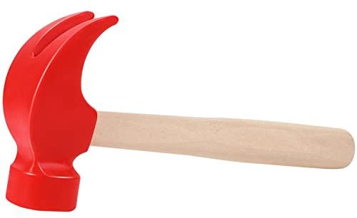 Toyvian Wooden Hammer Toy - Simulation Hammer Toy Educational Toys for Kids Maintenance Tools Pretend Play Birthday Party Games Supplies (Red)