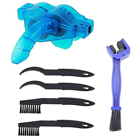 Kettenreiniger Fahrradkette Kettenreinigungsgerät Fahrrad Ketten Reinigungsbürste 6 Stück Kettenreiniger Kit für Klappfahrräder und Stadt Berg Straßen Hybridfahrrad