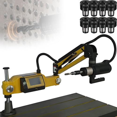 SHENGSHIYU Filiera per Filettatura,Macchina per Filettare M3-M16, Motore Servo 600W, 312 Giri/min, 8 Mandrini Inclusi, Touchscreen,Filettatrice Elettrica per Acciaio/Alluminio/Plastica e Legno