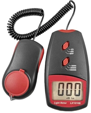 Luxmètre numérique LX1010B Illuminomètre 3 Plages LCD Numérique 50000 Luxmètre Photomètre Lumière pour Maisons, Agriculture et entrepôts
