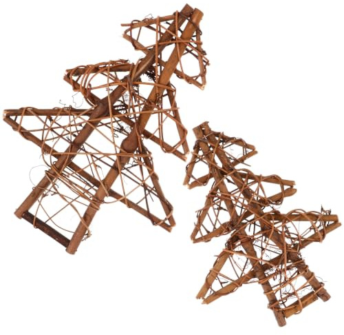 ULTECHNOVO 2 Pièces Couronne de Vigne en Rotin Naturelle pour Décoration Murale de Noël, Forme Classique en Couronne, pour Loisirs Créatifs et Festivités