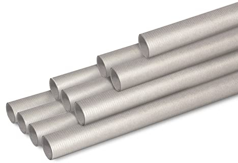Clairefontaine 95776C - Karton mit 10 Rollen gerilltes Kraftpapier 60g, 10mx0,70m, Silber, 1 Karton