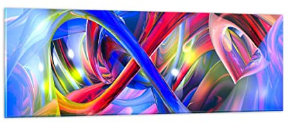ARTTOR Moderno Quadro su Vetro 90x30 cm Stampe da Parete 3D Astratto - 2294