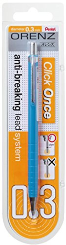 Pentel XPP503-SX - Matita portamine a pressione, spessore del tratto 0,3 mm, 100% infrangibile, confezione blister, colore azzurro