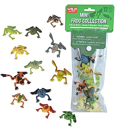 Wild Republic Frog Mini Polybag, Kids Gifts, Educational Toys, Reusable Bag, 12 Piece Set