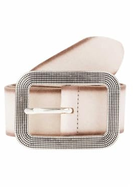 Vanzetti Damen Leder Gürtel Veloursleder mit Airbrushkanten Damengürtel vanille 40mm (95 cm)