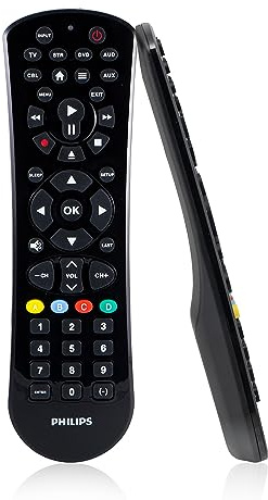Philips Universal Remote Control for Samsung, Vizio, LG, Sony, Sharp, Roku, Apple TV, RCA, Panasonic, Smart TVs, Streaming Players, Blu-ray, DVD, Simple Setup, 6-Device, Black, SRP9263C/27