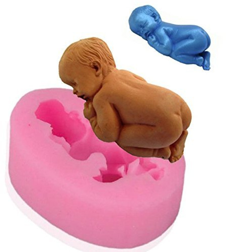 Aeromdale Moule en Silicone Fondant en Forme de Moule en Silicone pour bébé Fondant Cute Baby 3D - Idéal pour Le glaçage/Chocolat/gâteau