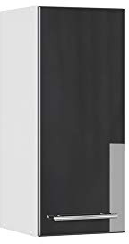 Vicco Hängeschrank Fame-Line, Anthrazit Hochglanz, 30 cm | MDF-Front · Soft-Close · 2 Einlegeböden · Metallgriffe · ✓ Praktischer Stauraum