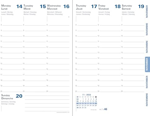 Quo Vadis – Nachfüllpack – recycelt – Schülerkalender – Wochenkalender – mehrsprachige Edition – 12 x 17 cm – Farbe: – 13 Monate August – Jahr 2023 – 2024