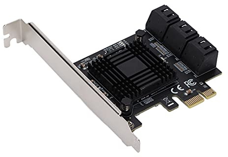 SATA PCI E Karte, 6 Port ASM Chip 7 Pin Anschlussklemmen Erweiterungskarten Kompatibel mit SATA I/II Für 7 32/64-bit, für XP/Vista,für 8/10, für Linux