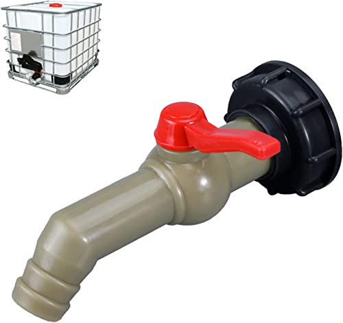 Kayan IBC Tank Adapter IBC Outlet Tap IBC Tank Fittings 1 Outlet Tap IBC Water Tank Accessories Adapter Ball Outlet Valve S60x6 IBC Container Accessories for IBC Rainwater Tank (DN40 / 50) (27mm)