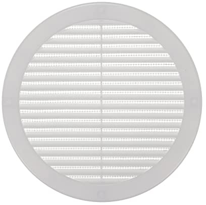 Vent Systems 200 mm (dimensiones de apertura) – Cubierta de ventilación bianca Soffit – Rejilla de ventilación redonda de plástico – Pantalla de malla integrada – Rejilla de registro