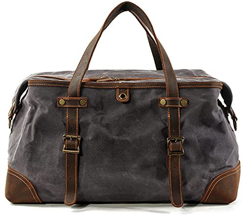 Seesack für Reisen mit Schuhfach, Reisetasche für Damen/Herren, Reisen über Nacht, groß, Segeltuch, Outdoor-Turnbeutel, Yoga-Tasche, dunkelgrau