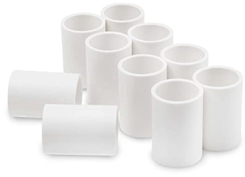 Bwintech 10 Pcs 40MM (1-1/4) Straight Slip Connector PVC-U Fitting Elbow Coupling Connector Garden Water Pipe Connection
