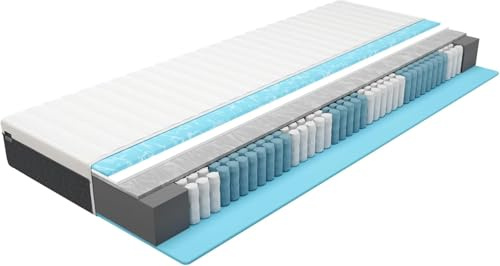 BMM Hybridmatratze easyone 100x190 cm 22 cm 7-Zonen | Innovatives 5-Schicht-Hybrid-System vereint Gel-, Visco-, KSCell®-Schaum und Taschenfedern für ausgewogenen Schlafkomfort.