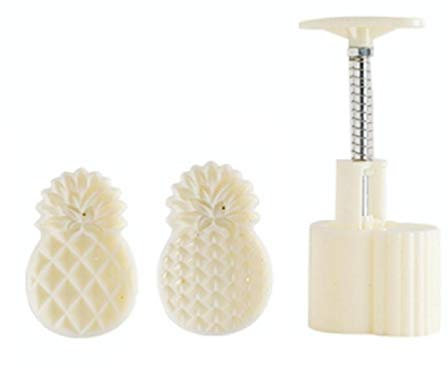 FuBESk Ananas-/Lotus-förmige Mondkuchen-Stempel, Mondkuchen-Formen, Backzubehör, Kunststoffmaterial für Festival, Harz, Starter-Kit