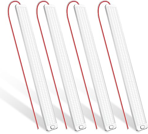 MERTTURM 228LED Leiste 12V(40cm), 12 Volt LED Lampe 10W 1000LM, LED Auto Innenraumbeleuchtung Lichtleiste mit Schalter, Dünne Wohnmobil Beleuchtung Leuchte für KFZ LKW Van Wohnwagen Boot(4 Stück)