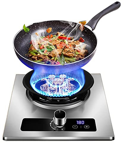 Cuisinière À Gaz, 7,2 KW, 9 Cavités, Flamme Élevée, Support De Casserole En Fonte En Verre Trempé, Cuisinière Indépendante For Camping En Plein Air, 43 × 32 × 15 Cm (Size : NG)