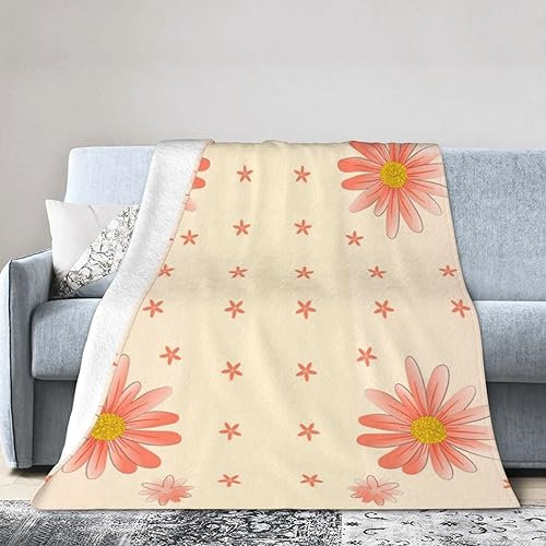 BROLEO Cartoon Chrysantheme 203,2 x 152,4 cm ultraweiche Micro-Fleece-Decke – perfekt für Komfort und Wärme im Winter
