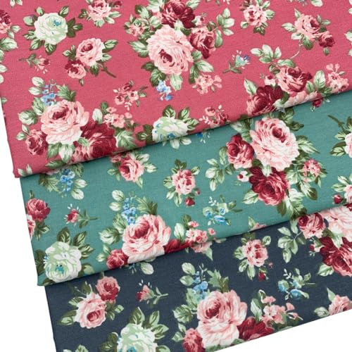 EDGEAM 3 stycken 150 x 50 cm, bomullstyg, tygpaket, lapptäcke, stora tyger för sömnad, gör-det-själv-tyg