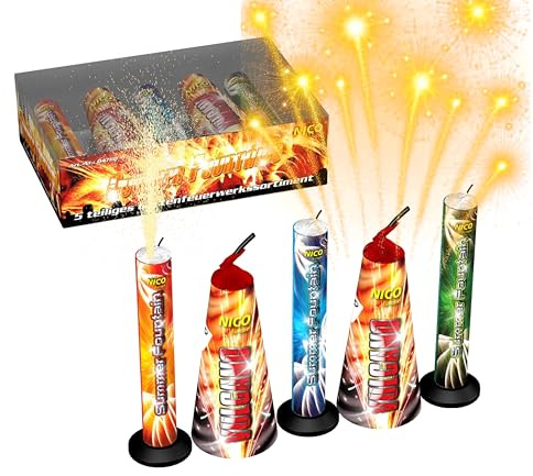 XXL Set 5 Teile Summer Fountains Set - für Partys & Silvester für Jugendlichen & Kinder 2026