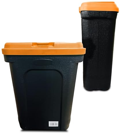 Brista Dried Pet Food Container Storage Box Flip Top Locking Tub with Scoop Animal Dry Food Dispenser Bin Dog Cat Bird Seeds Storage Tub Plastic Rubber Airtight Seal (Orange)