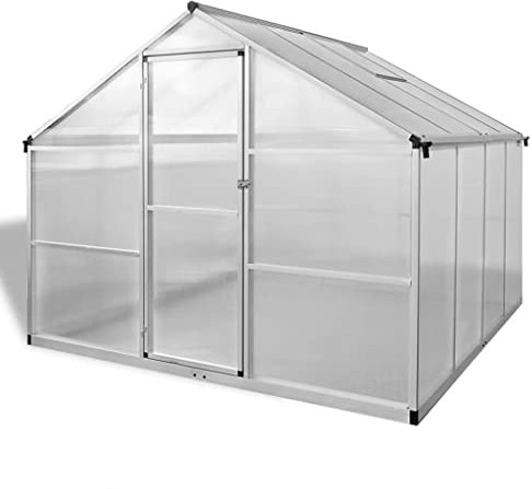 HXZZXS Serra da Giardino con Telaio di Base Trasparente 242x250x195 cm Alluminio e Policarbonato Serra da Esterno Serre da Orto Serra Giardino Greenhouse Serra in Metallo Serretta per Piante