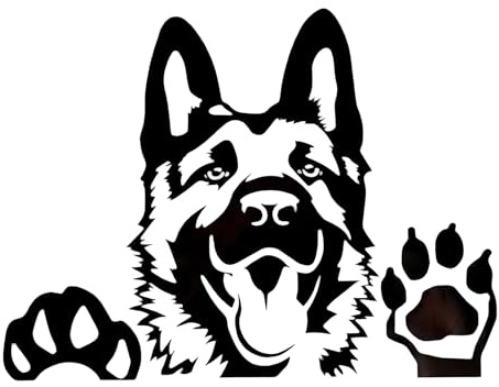 Autoaufkleber Deutscher Schäferhund 15 cm schwarz weiß wasserfest Haustier Hund