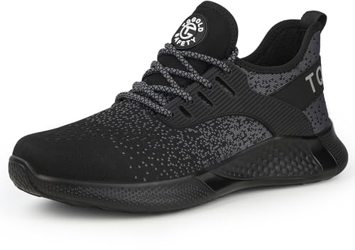 TQGOLD Chaussure de Securité Homme Femme Basket de Securite 39EU,Noir