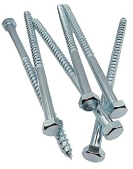 M8 x 150mm Coach Screws for Wood, Hex Head, Zinc Plated Steel, 20 Pack | Sleeper and Railway Sleeper Fixings, Half Thread Lag Bolts, 13mm Width, 8mm Decking and Fencing Fasteners by LLB