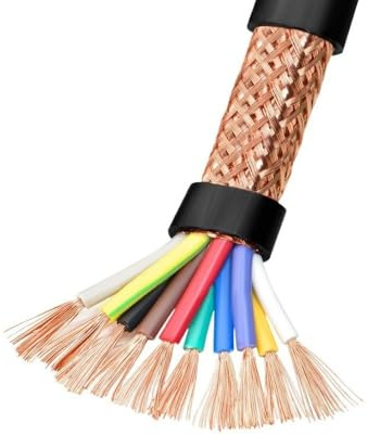 2 Meter Elektrokabel, Elektrischer Draht PVC-isoliert, Verzinntes Kupferkabel 2-10 Adrig wählbar, RVVP Kupfer 0.5mm²- 2.5mm² wählbar, Geschirmte Signale kabel(4-core x 1.5mm²)