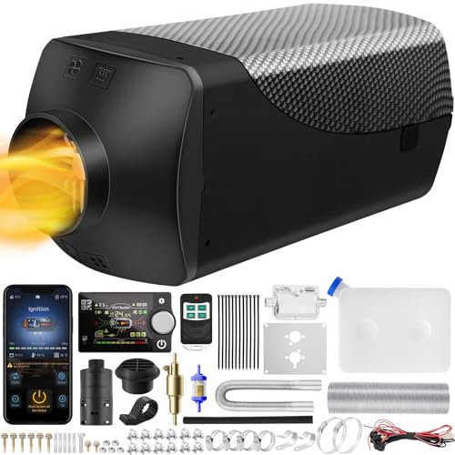 12V Riscaldatore a Gasolio, 5KW Diesel Parco riscaldatore, Riscaldatore da parcheggio diesel con Display Digitale LCD, Bluetooth App e Telecomando per Camper Auto Camion Veicoli