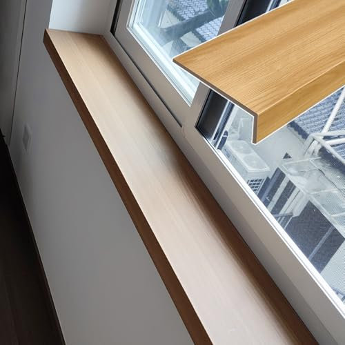 Appui de fenêtre Protecteur Finition en Chêne Protecteur du Rebord de la Fenêtre pour la Maison Fenêtres, Coupé Grain de Bois Comptoir de Baie Vitrée, Intérieur Couvercle de Rebord de Fenêtre Étanche(