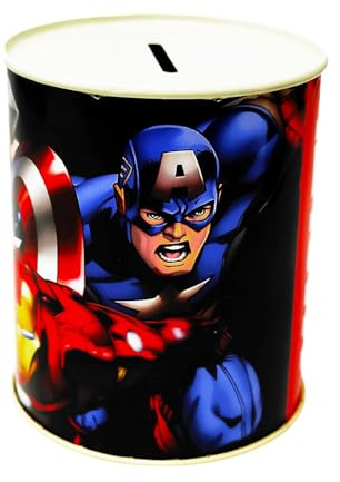 MARVEL Barattolo Salvadanaio Avengers in Latta Metallo non Apribile 11x8 cm Idea Regalo per Grandi e Piccini