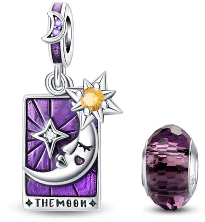 HappyStar Plata de Ley 925 Flor de Rosa Charm Tarot Colgante Abalorios Pulseras Compatible con Pandora Europeos Pulsera Mujer y Collares Regalo de San Valentín