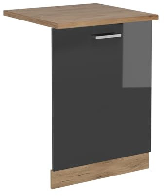 Vicco Coperchio per lavastoviglie R-Line, Antracite lucido, 60 cm, PL Rovere