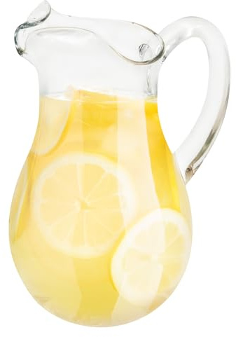 Klarer Wasserkrug,2,2l Großes Fassungsvermögen,Saftkrug aus Kunststoff,Hitzebeständig Krug für Kalte Getränke,Eistee,Kühlschrankkrug für Tee,Eiswasser,Getränke,Eistee,Milch,Kaffee,Wein