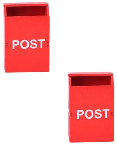 DIYEAH 2 Pezzi Decorativi Accessori Decorativi Per La Casa Cassetta Postale Miniatura Ornamento Decorazioni Vintage Decorazione Per La Casa Decorazione Retrò Casa Mini Mobili Mini Scena