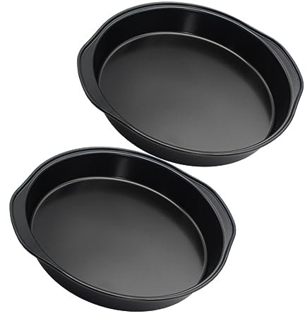 Operitacx Non-stick Carbon Steel Cake Pans 2pcs 8 Inches Sturdy Bakeware for Baking Pies and Quick Bread Recipes